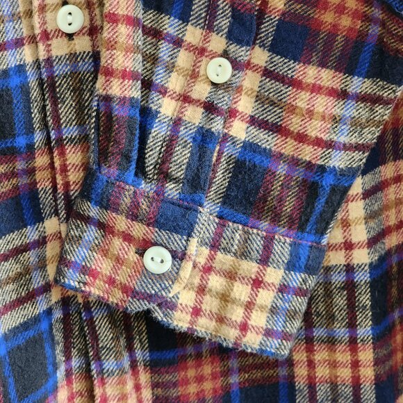 NWT Levi's Plaid Flannel Button Down Shirt Mens L Dark Blue/Orange - Picture 5 of 10